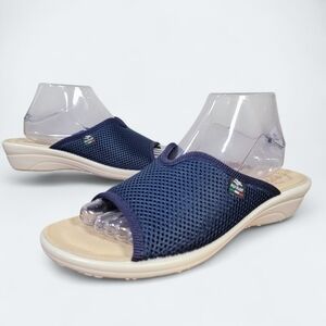Fly Flot Navy Blue Women's Slip-On Sandals Size 40 Anti Shock Comfy